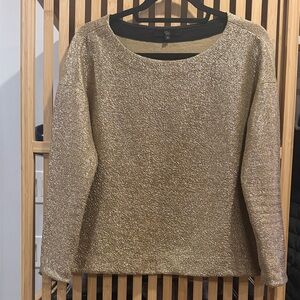 Tibi Metallic Gold Women's Sweatshirt